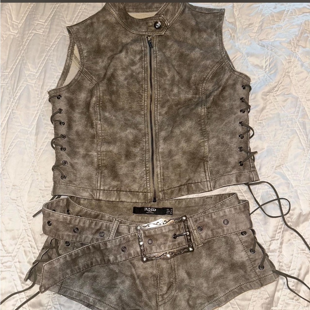 Jaded London: Steel Lace up top